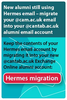 hermes cambridge alumni|cambridge hermes mailbox.